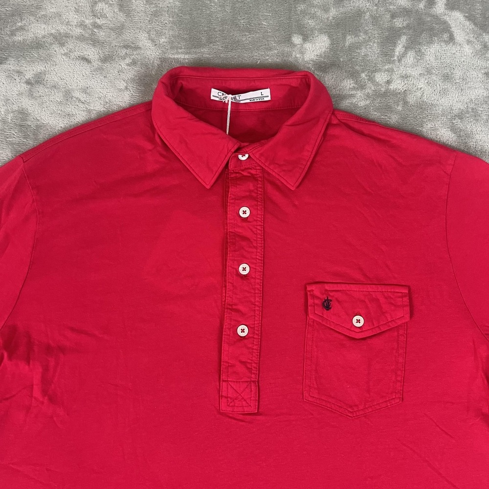 Criquet Polo Shirt Mens Large Red Organic Cotton Golf Kingdom 10 Years USA